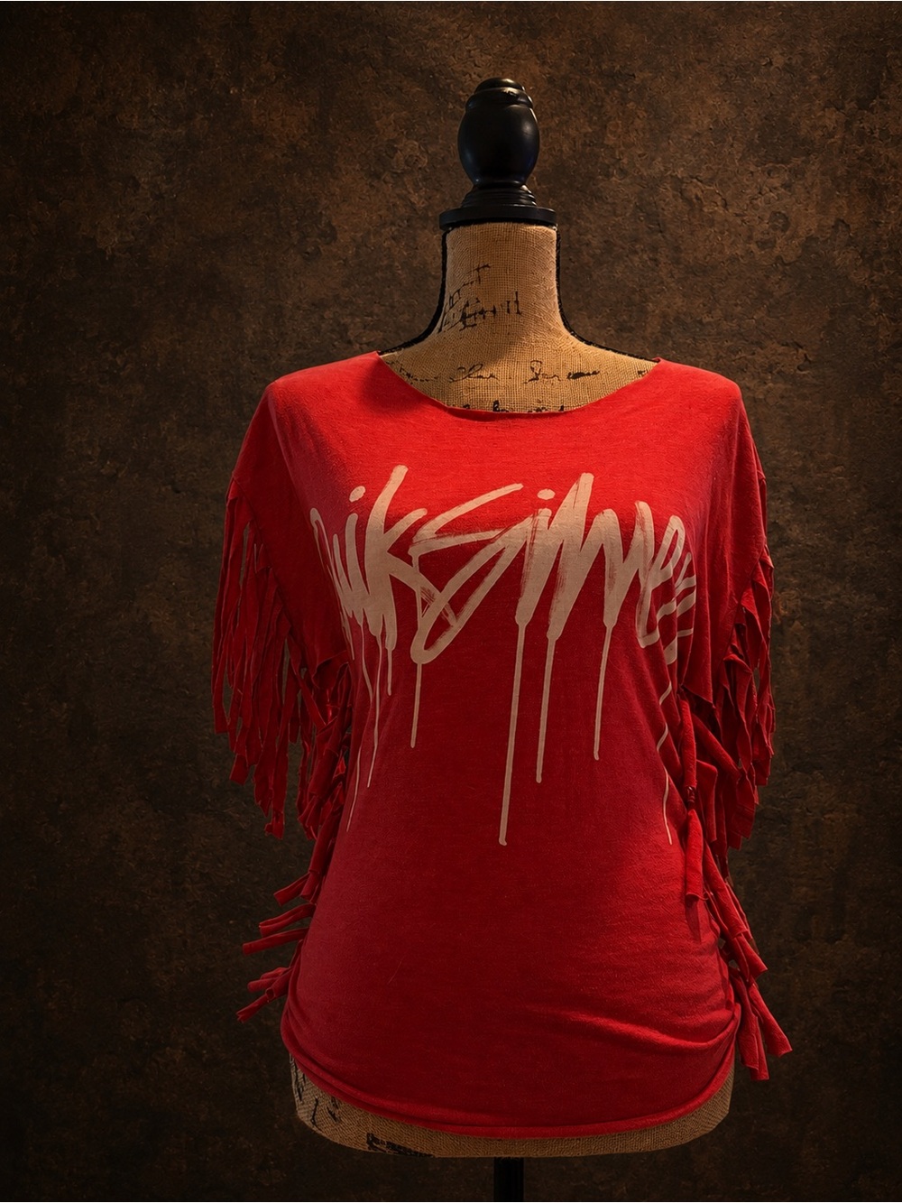 Quiksilver Fringe Distressed Red Top – Size Small